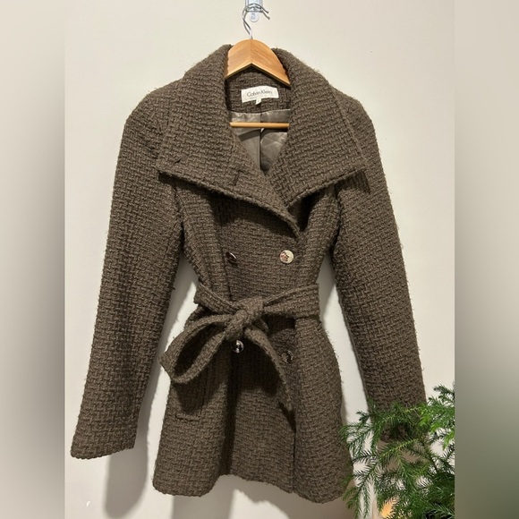 Calvin Klein Women's Double Breasted Wool Coat with Belt ~ size Small - Picture 4 of 10